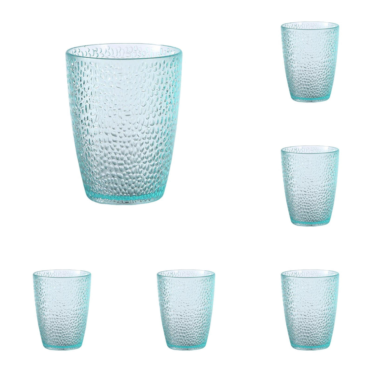 6 Pcs Drinking Tumblers Set of 12 oz, Drinking Glasses,BPA-Free,Stackable Water Cups,Clear Cups for Juice,(Brown)
